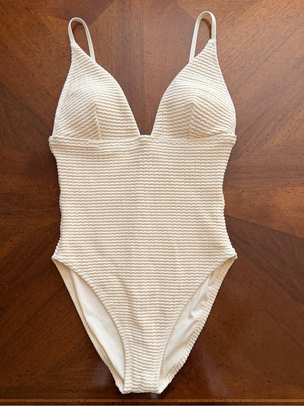 Cream Crochet One-Piece Swimsuit NWT